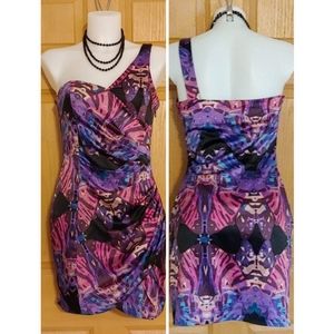 NWOT Lipsy Pixie Lott Colorful One Shoulder Dress